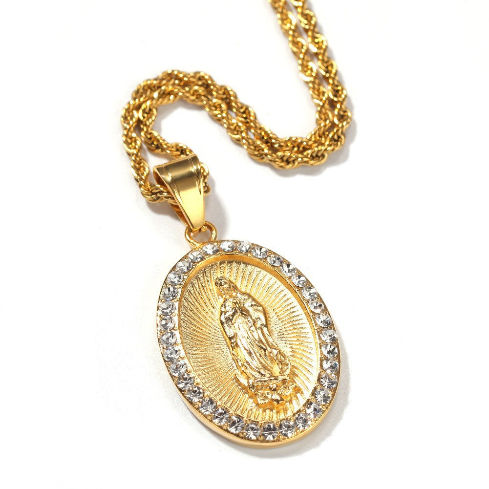 Hip Hop Winged Angel Pendant Necklace
