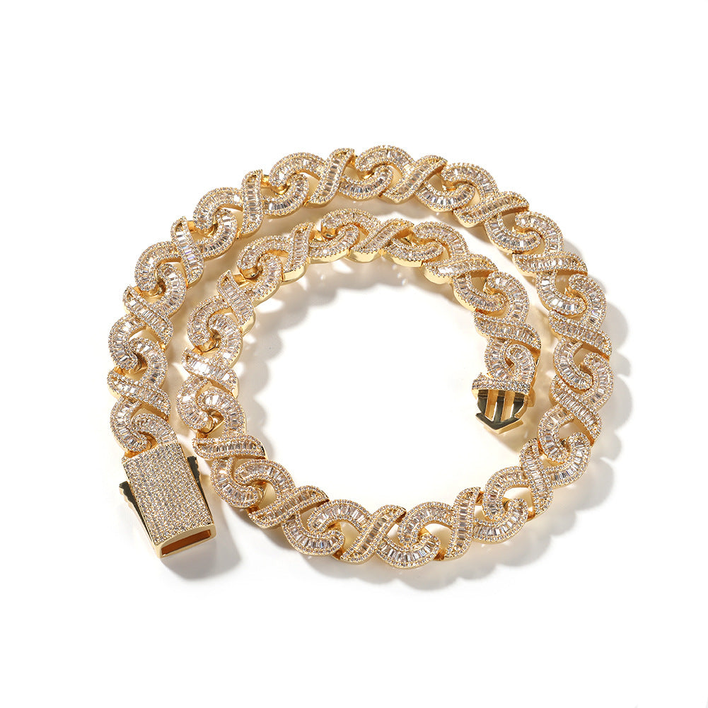 15mm Diamond Geometric Infinity Cuban Chain